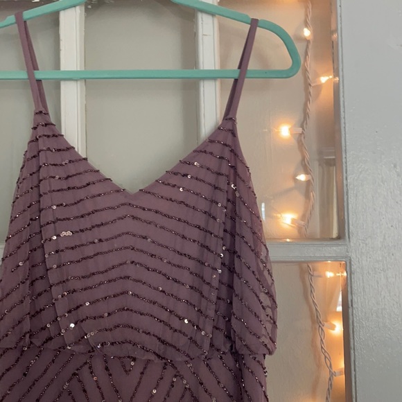 Adrianna Papell purple beaded dress